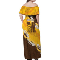 Personalized Mililani Hawaii High School Family Matching Off Shoulder Maxi Dress and Hawaiian Shirt Puakenikeni Lei Hawaiian Pattern LT14 - Polynesian Pride