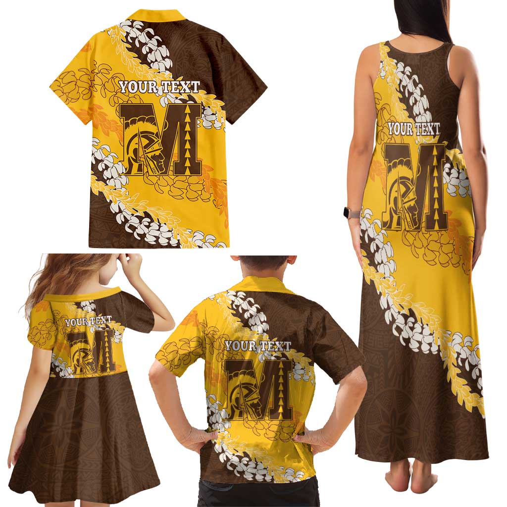 Personalized Mililani Hawaii High School Family Matching Tank Maxi Dress and Hawaiian Shirt Puakenikeni Lei Hawaiian Pattern LT14 - Polynesian Pride