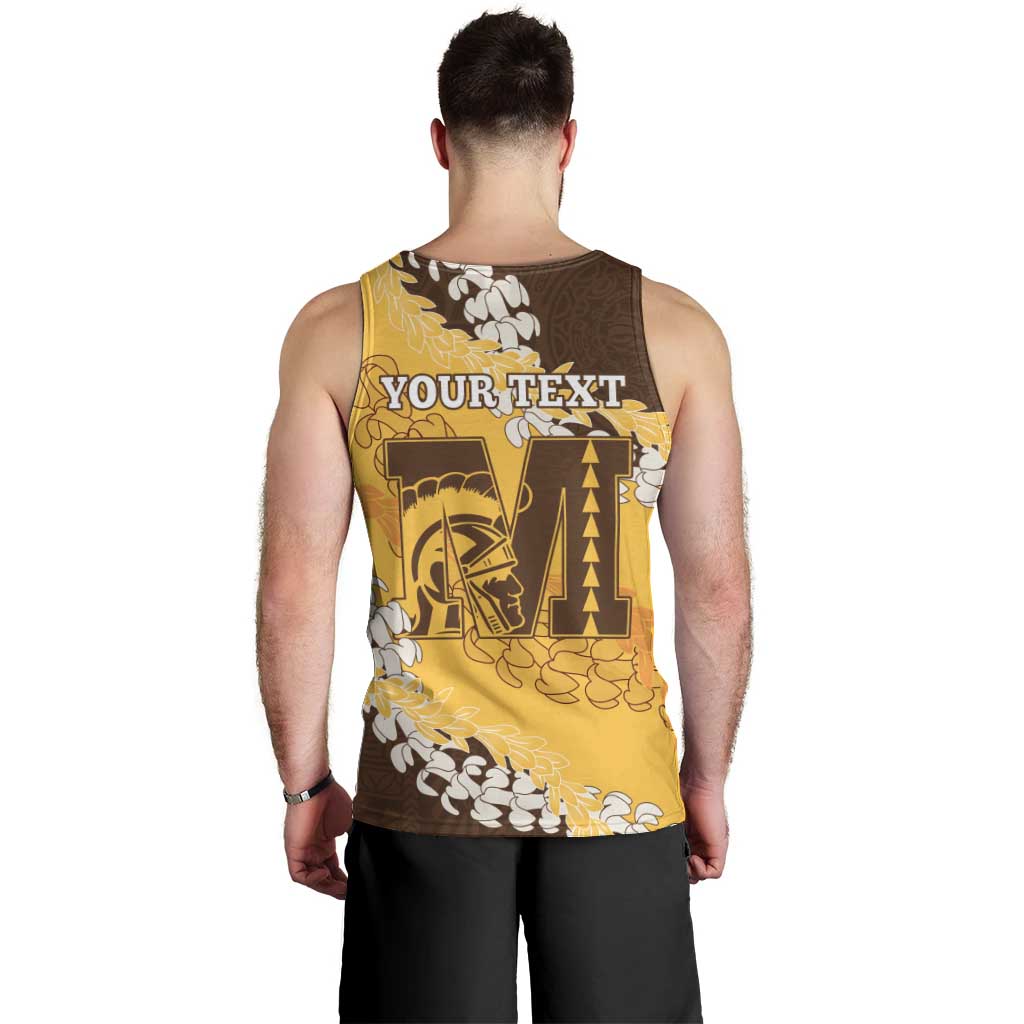 Personalized Mililani Hawaii High School Men Tank Top Puakenikeni Lei Hawaiian Pattern - Polynesian Pride