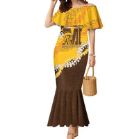 Personalized Mililani Hawaii High School Mermaid Dress Puakenikeni Lei Hawaiian Pattern LT14 Women Yellow - Polynesian Pride