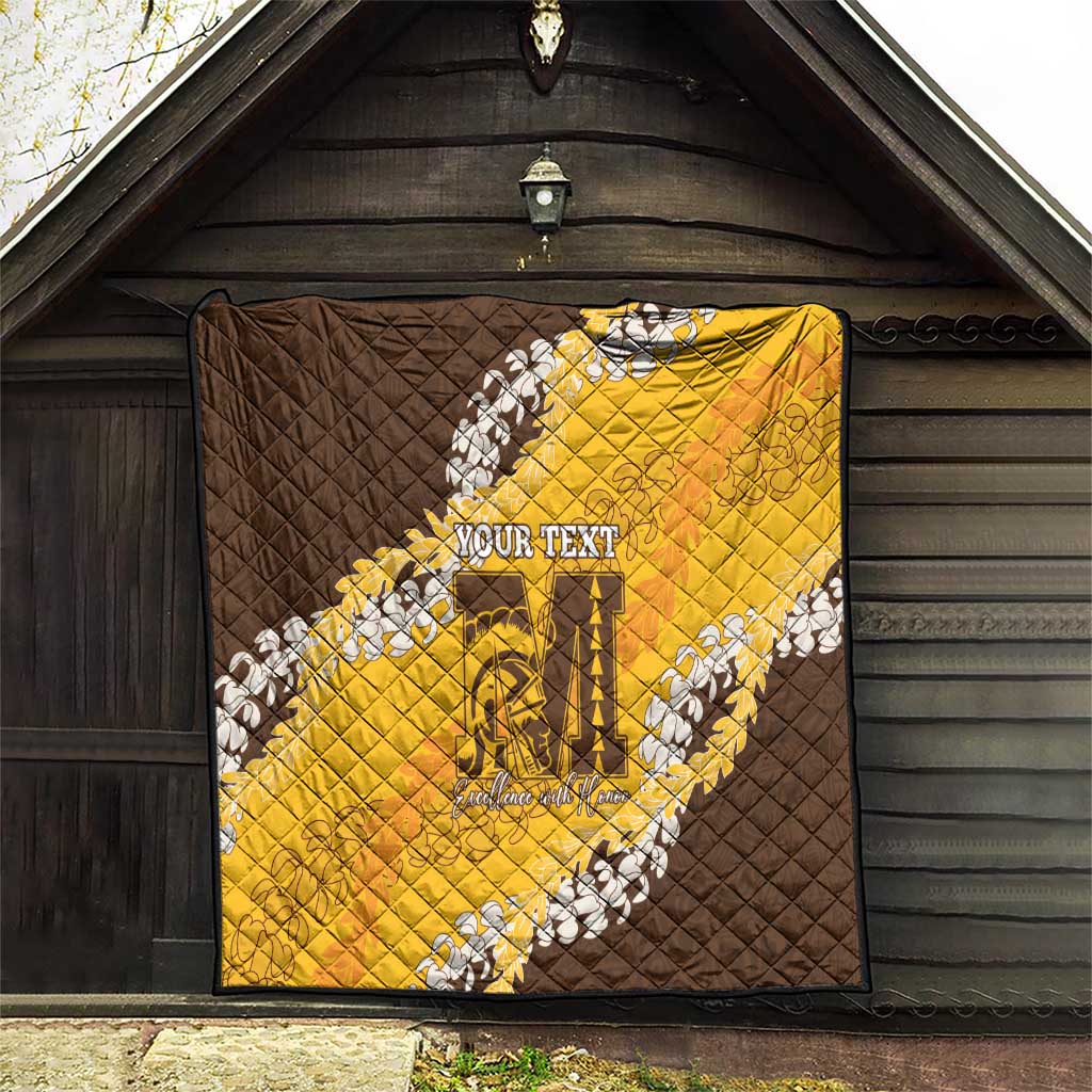 Personalized Mililani Hawaii High School Quilt Puakenikeni Lei Hawaiian Pattern - Polynesian Pride