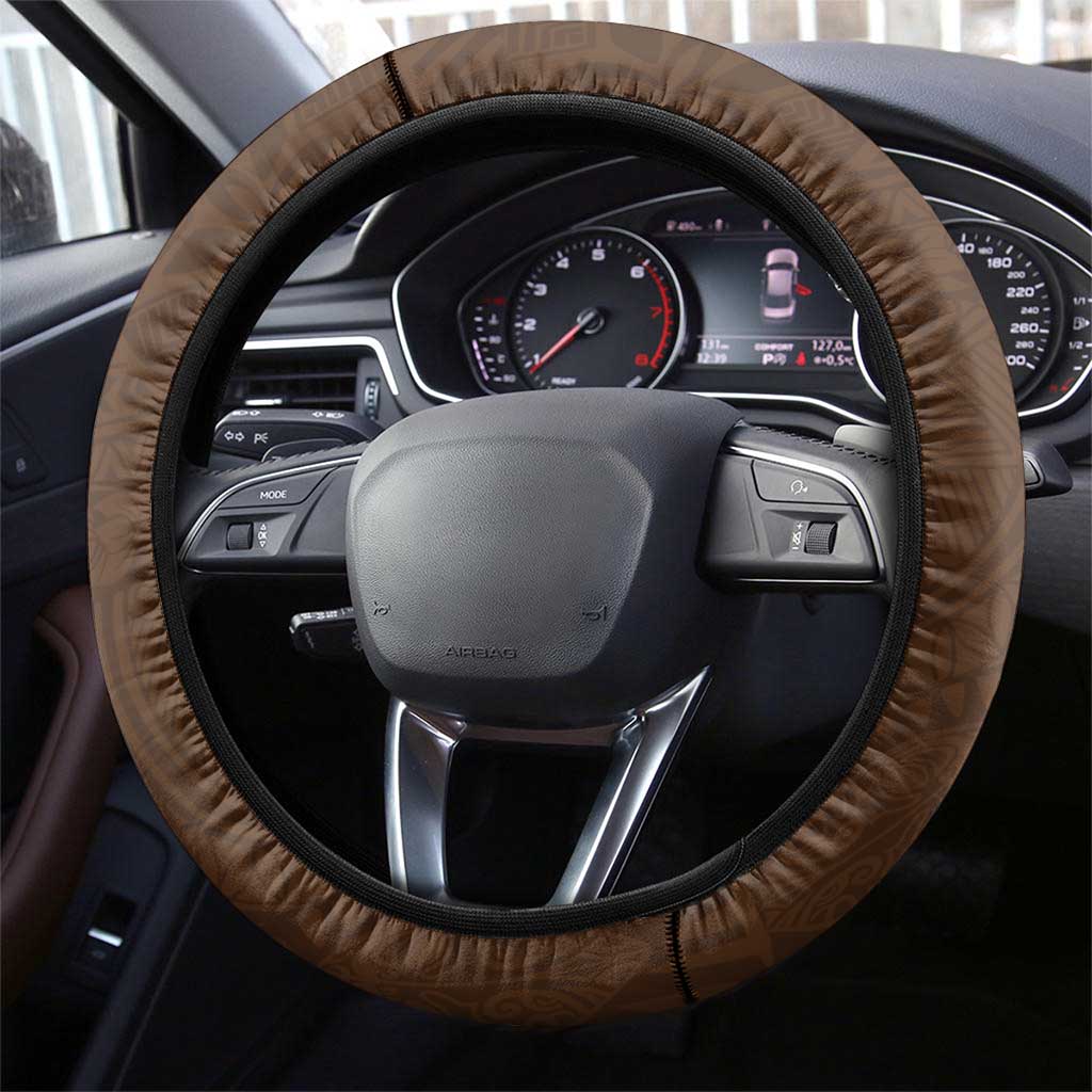 Mililani Hawaii High School Steering Wheel Cover Puakenikeni Lei Hawaiian Pattern - Polynesian Pride