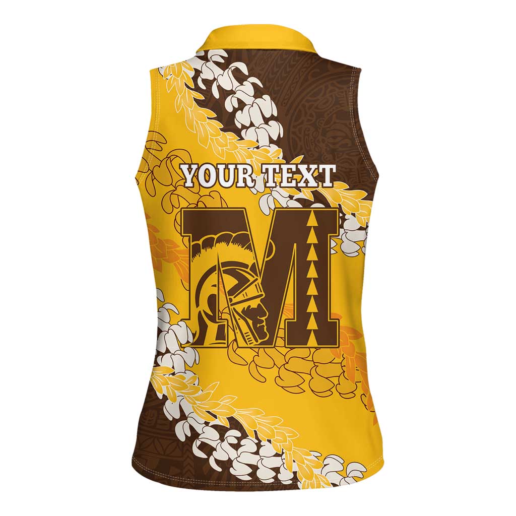 Personalized Mililani Hawaii High School Women Sleeveless Polo Shirt Puakenikeni Lei Hawaiian Pattern LT14 - Polynesian Pride