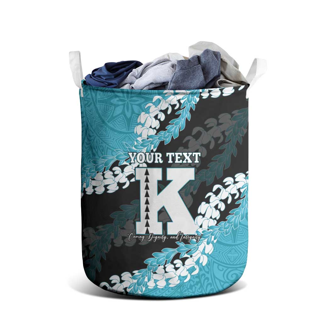 Personalized Kapolei Hawaii High School Laundry Basket Puakenikeni Lei Hawaiian Pattern - Polynesian Pride