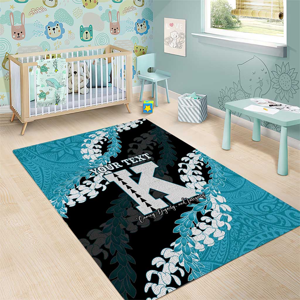 Personalized Kapolei Hawaii High School Area Rug Puakenikeni Lei Hawaiian Pattern - Polynesian Pride