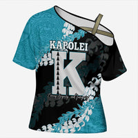Personalized Kapolei Hawaii High School Cross Shoulder Shirt Puakenikeni Lei Hawaiian Pattern - Polynesian Pride