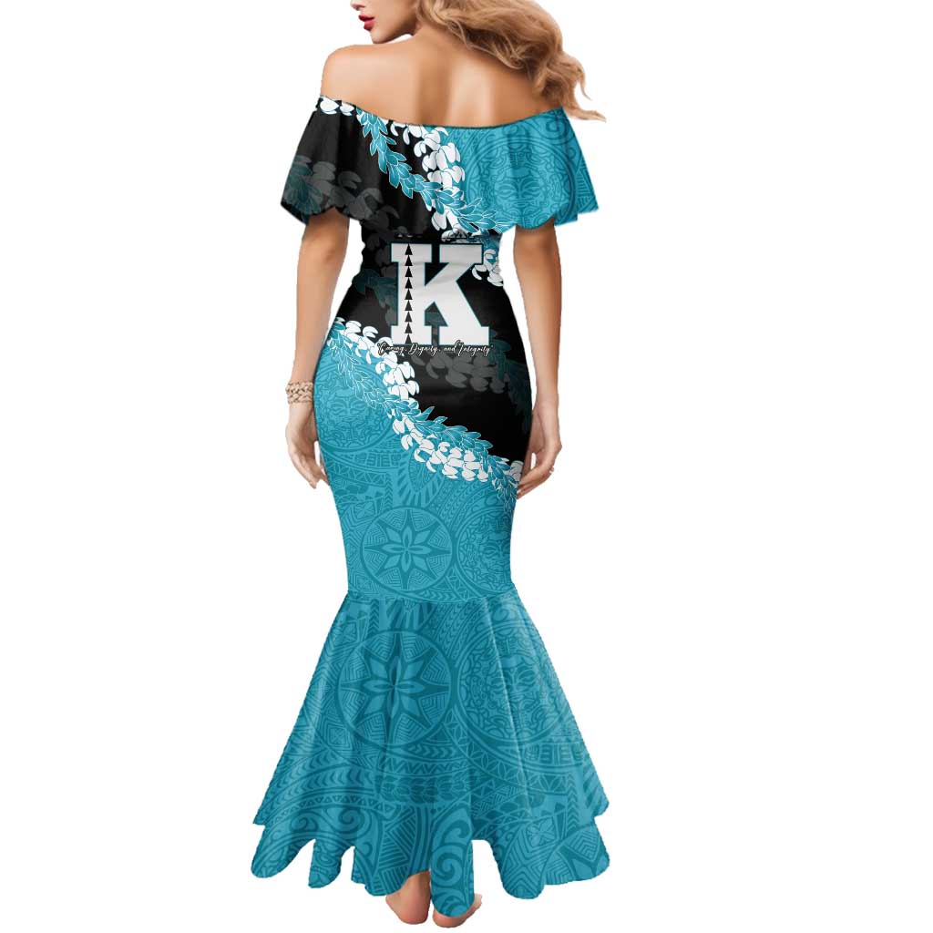 Personalized Kapolei Hawaii High School Family Matching Mermaid Dress and Hawaiian Shirt Puakenikeni Lei Hawaiian Pattern LT14 - Polynesian Pride