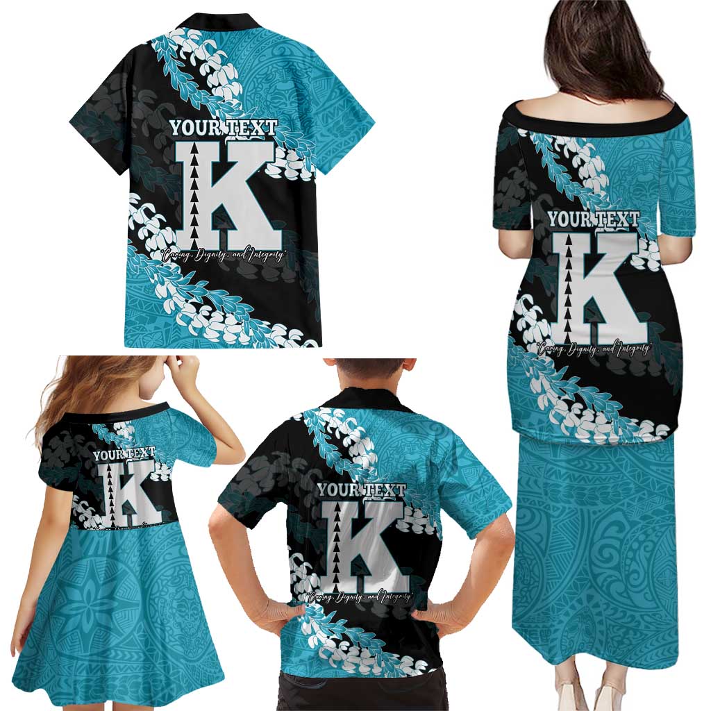Personalized Kapolei Hawaii High School Family Matching Puletasi and Hawaiian Shirt Puakenikeni Lei Hawaiian Pattern - Polynesian Pride