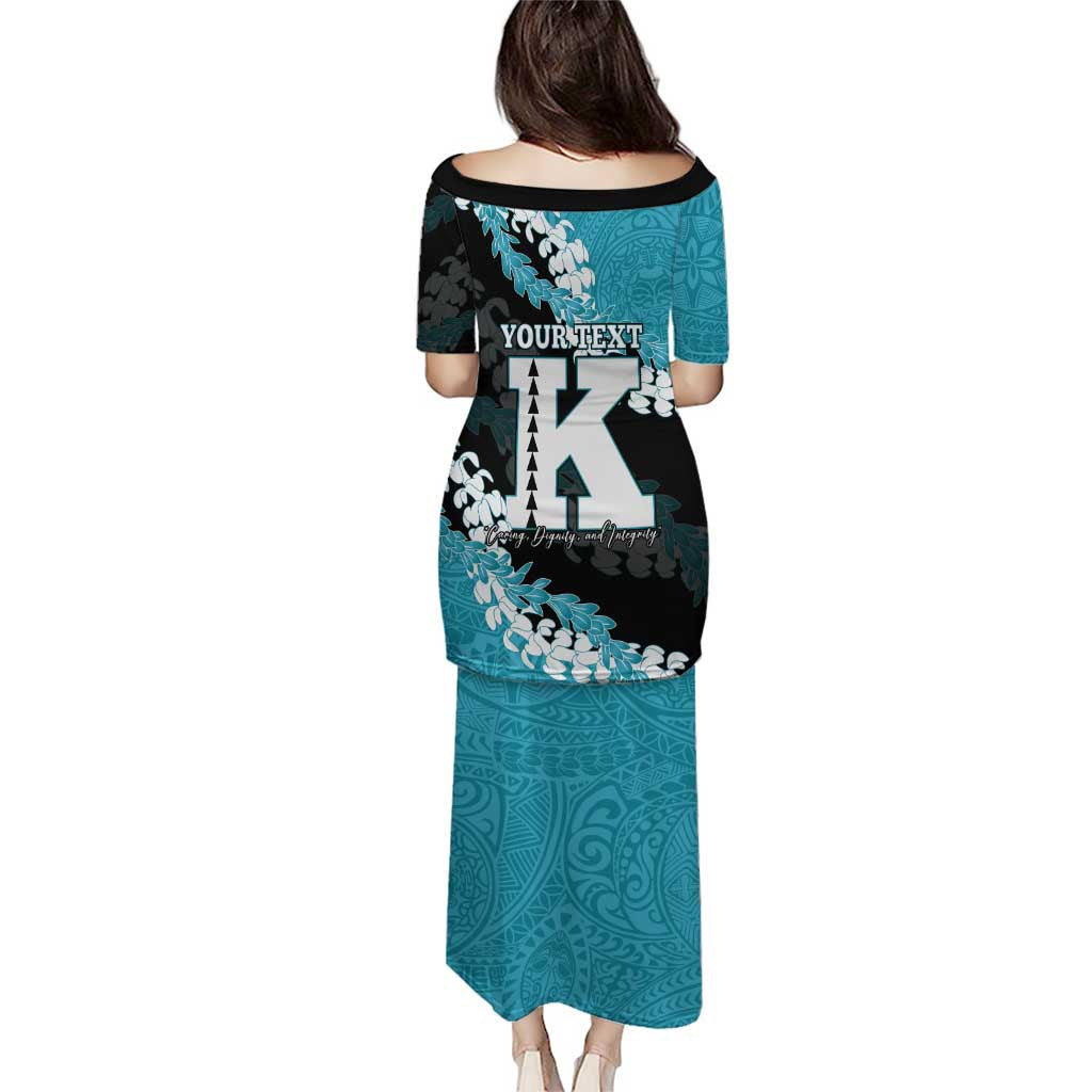 Personalized Kapolei Hawaii High School Family Matching Puletasi and Hawaiian Shirt Puakenikeni Lei Hawaiian Pattern - Polynesian Pride