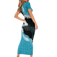 Personalized Kapolei Hawaii High School Family Matching Short Sleeve Bodycon Dress and Hawaiian Shirt Puakenikeni Lei Hawaiian Pattern LT14 - Polynesian Pride