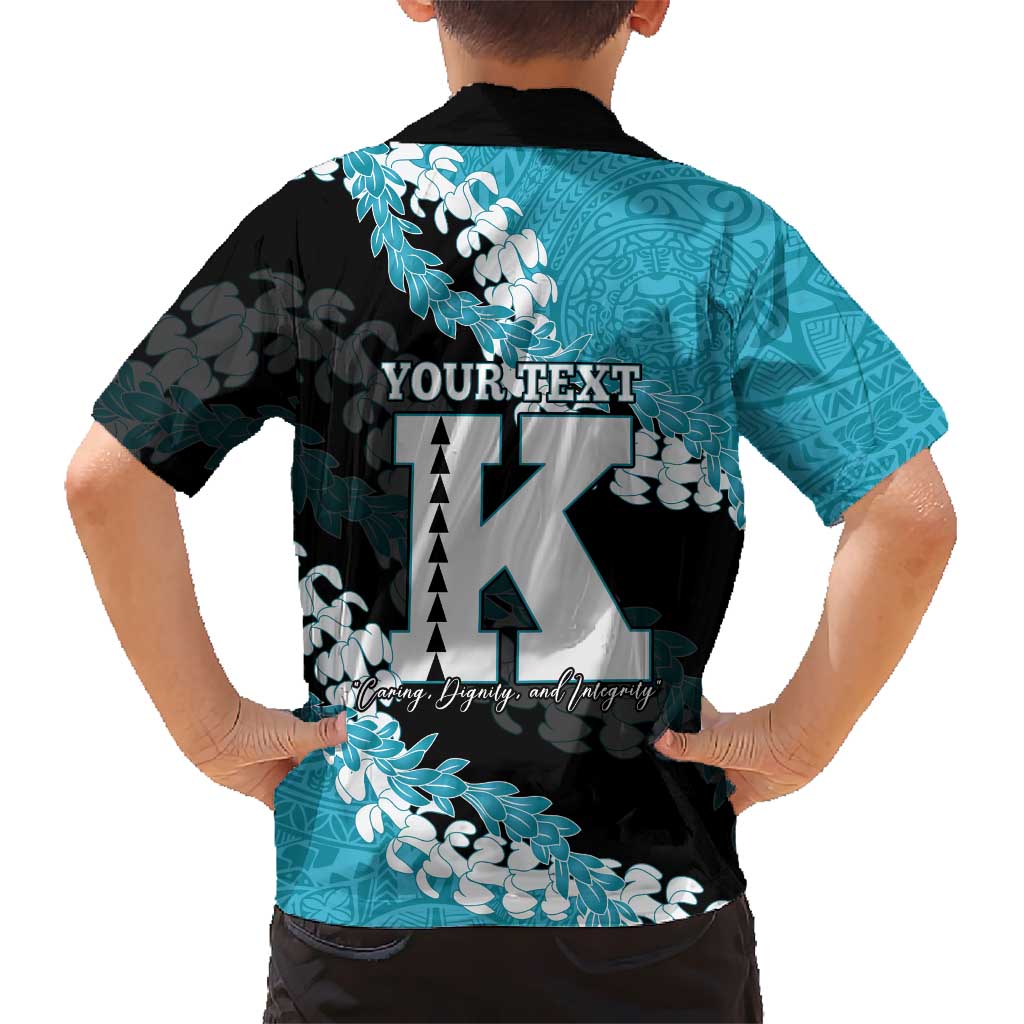 Personalized Kapolei Hawaii High School Family Matching Summer Maxi Dress and Hawaiian Shirt Puakenikeni Lei Hawaiian Pattern - Polynesian Pride