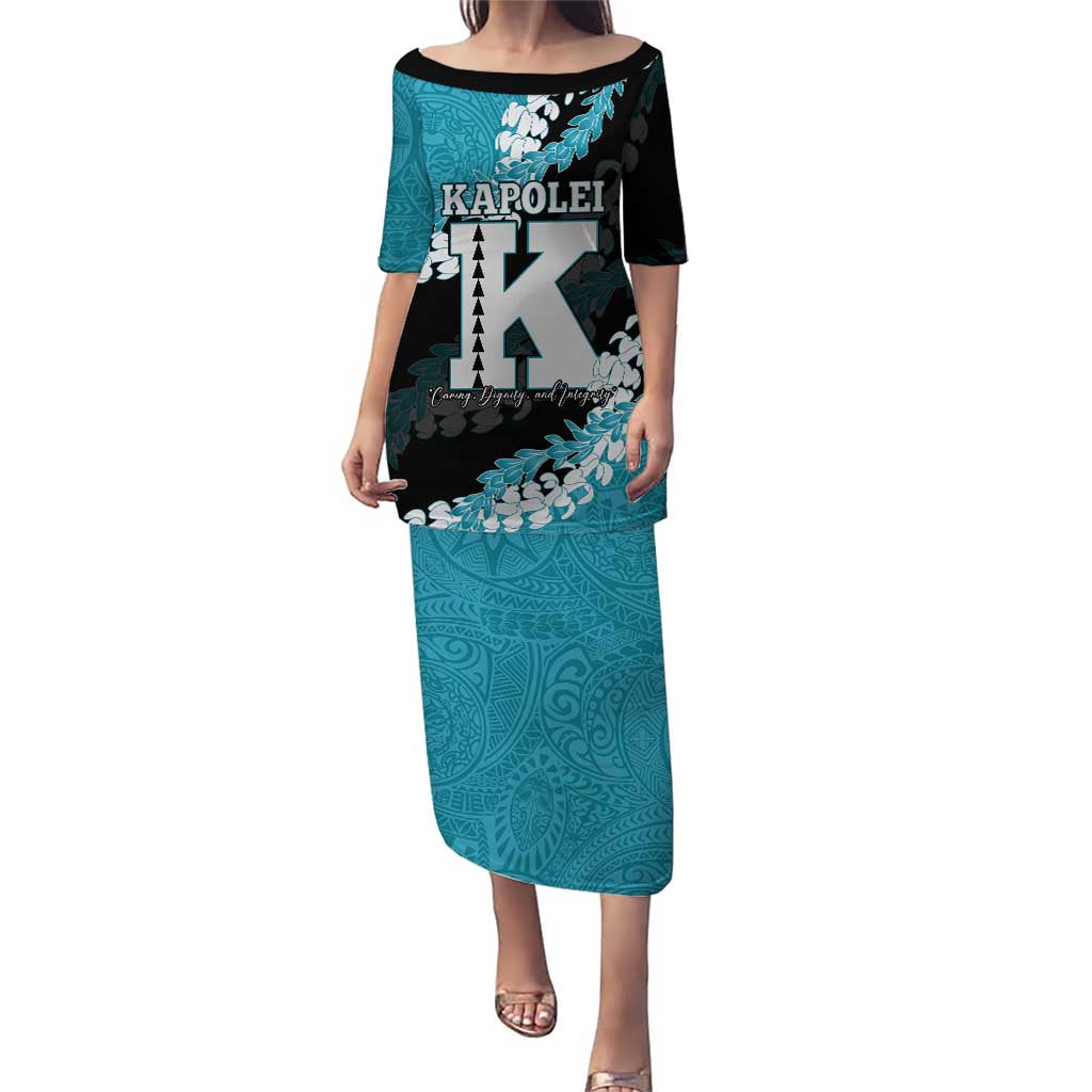 Personalized Kapolei Hawaii High School Puletasi Puakenikeni Lei Hawaiian Pattern - Polynesian Pride
