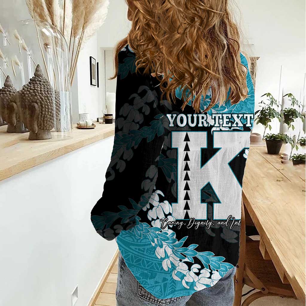 Personalized Kapolei Hawaii High School Women Casual Shirt Puakenikeni Lei Hawaiian Pattern - Polynesian Pride