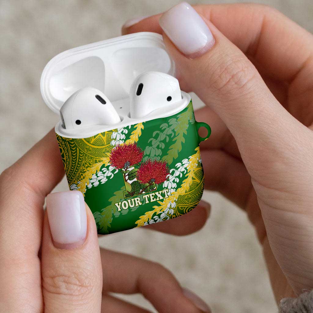 Personalized Leilehua Hawaii High School AirPods Case Puakenikeni Lei Hawaiian Pattern - Polynesian Pride