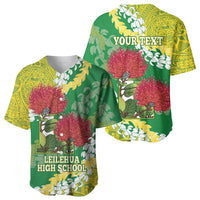 Personalized Leilehua Hawaii High School Baseball Jersey Puakenikeni Lei Hawaiian Pattern - Polynesian Pride