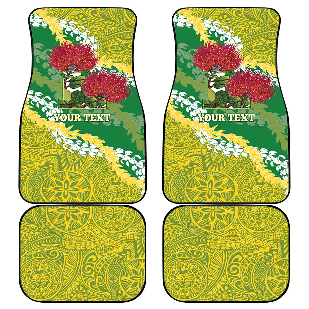 Personalized Leilehua Hawaii High School Car Mats Puakenikeni Lei Hawaiian Pattern LT14 - Polynesian Pride