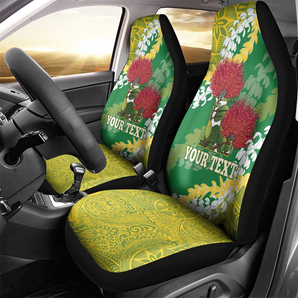 Personalized Leilehua Hawaii High School Car Seat Cover Puakenikeni Lei Hawaiian Pattern LT14 - Polynesian Pride