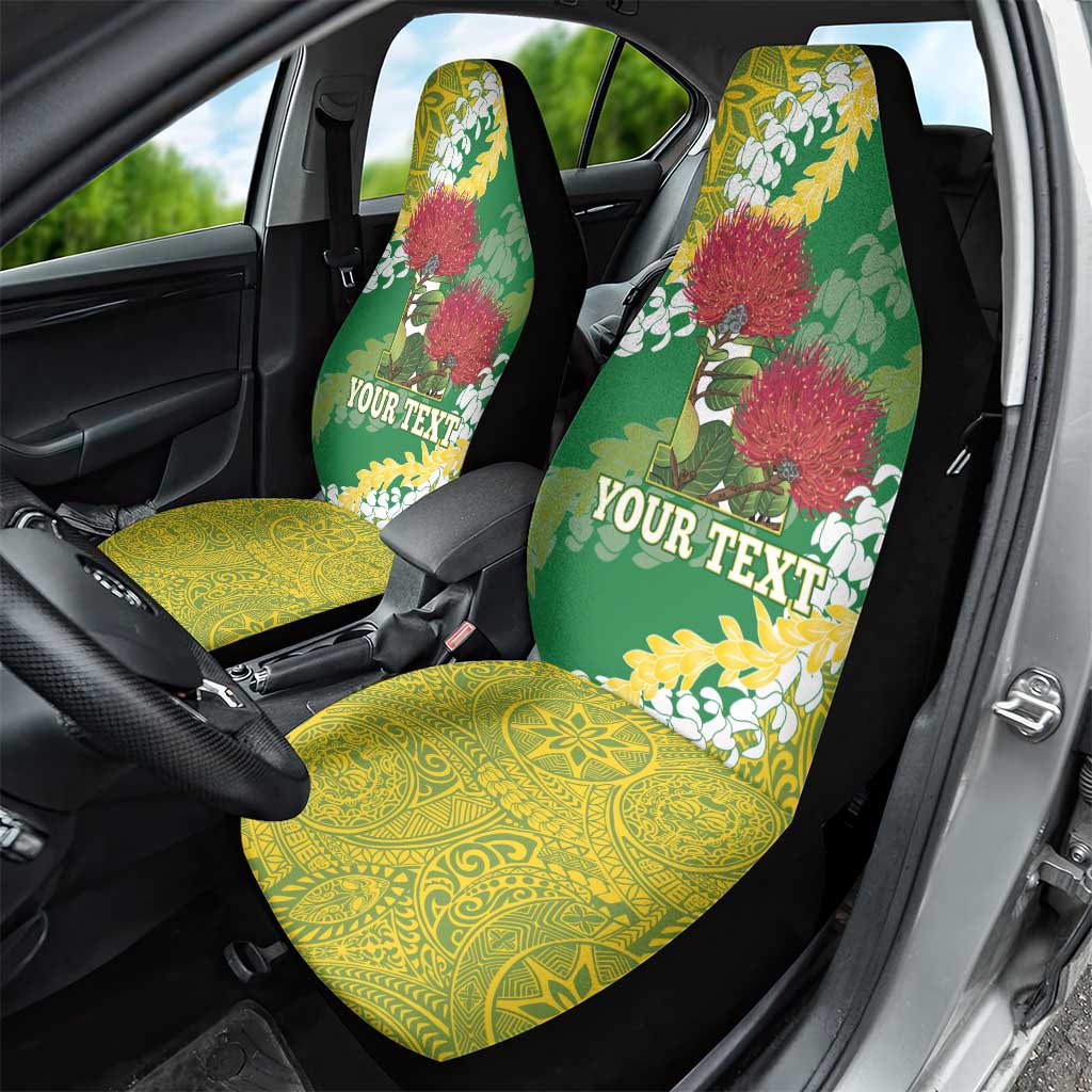 Personalized Leilehua Hawaii High School Car Seat Cover Puakenikeni Lei Hawaiian Pattern LT14 - Polynesian Pride