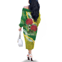 Personalized Leilehua Hawaii High School Family Matching Off The Shoulder Long Sleeve Dress and Hawaiian Shirt Puakenikeni Lei Hawaiian Pattern LT14 - Polynesian Pride