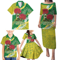 Personalized Leilehua Hawaii High School Family Matching Puletasi and Hawaiian Shirt Puakenikeni Lei Hawaiian Pattern LT14 - Polynesian Pride
