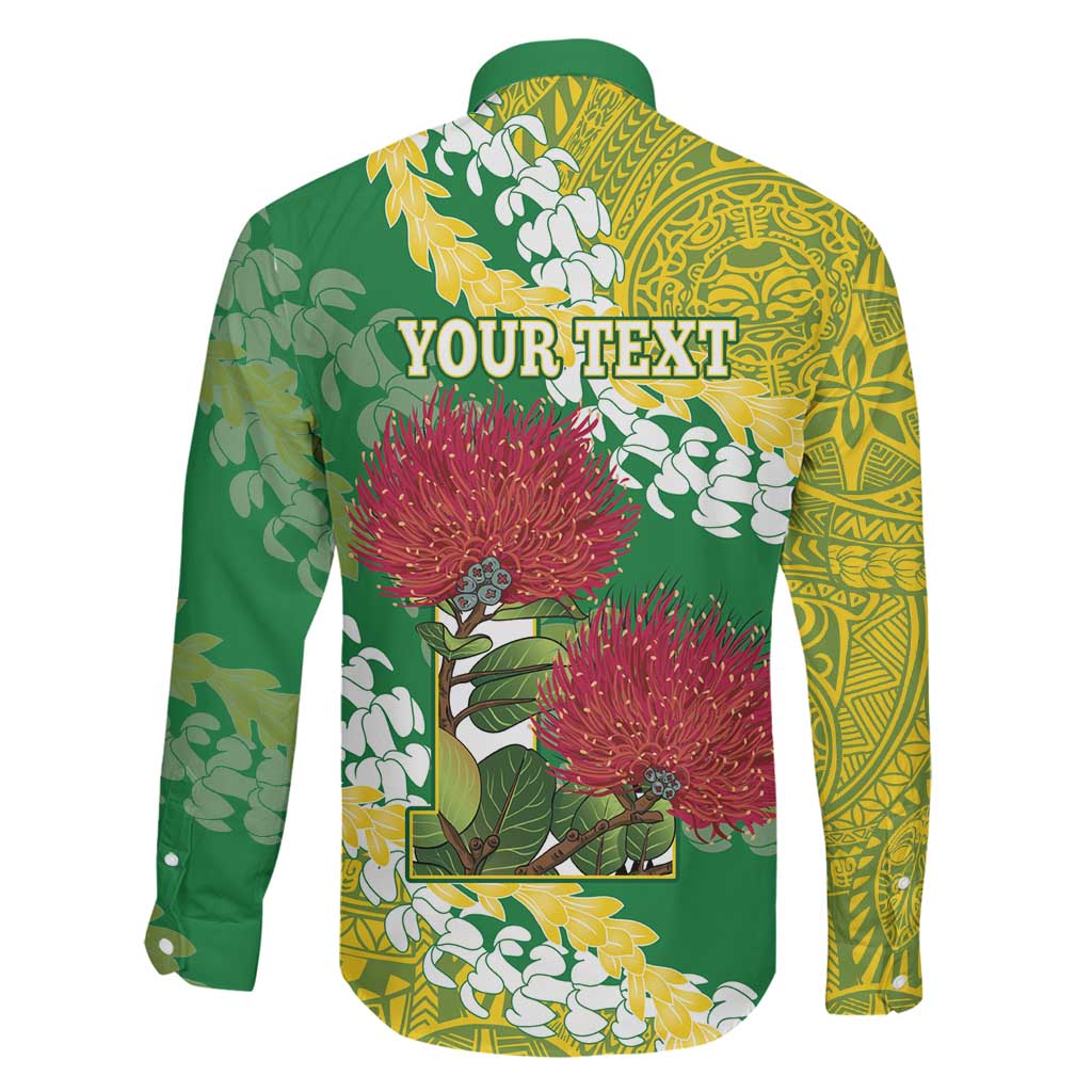 Personalized Leilehua Hawaii High School Family Matching Tank Maxi Dress and Hawaiian Shirt Puakenikeni Lei Hawaiian Pattern LT14 - Polynesian Pride