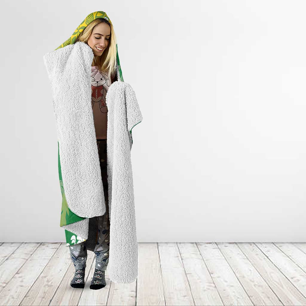 Personalized Leilehua Hawaii High School Hooded Blanket Puakenikeni Lei Hawaiian Pattern - Polynesian Pride