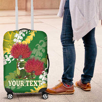 Personalized Leilehua Hawaii High School Luggage Cover Puakenikeni Lei Hawaiian Pattern LT14 Green - Polynesian Pride