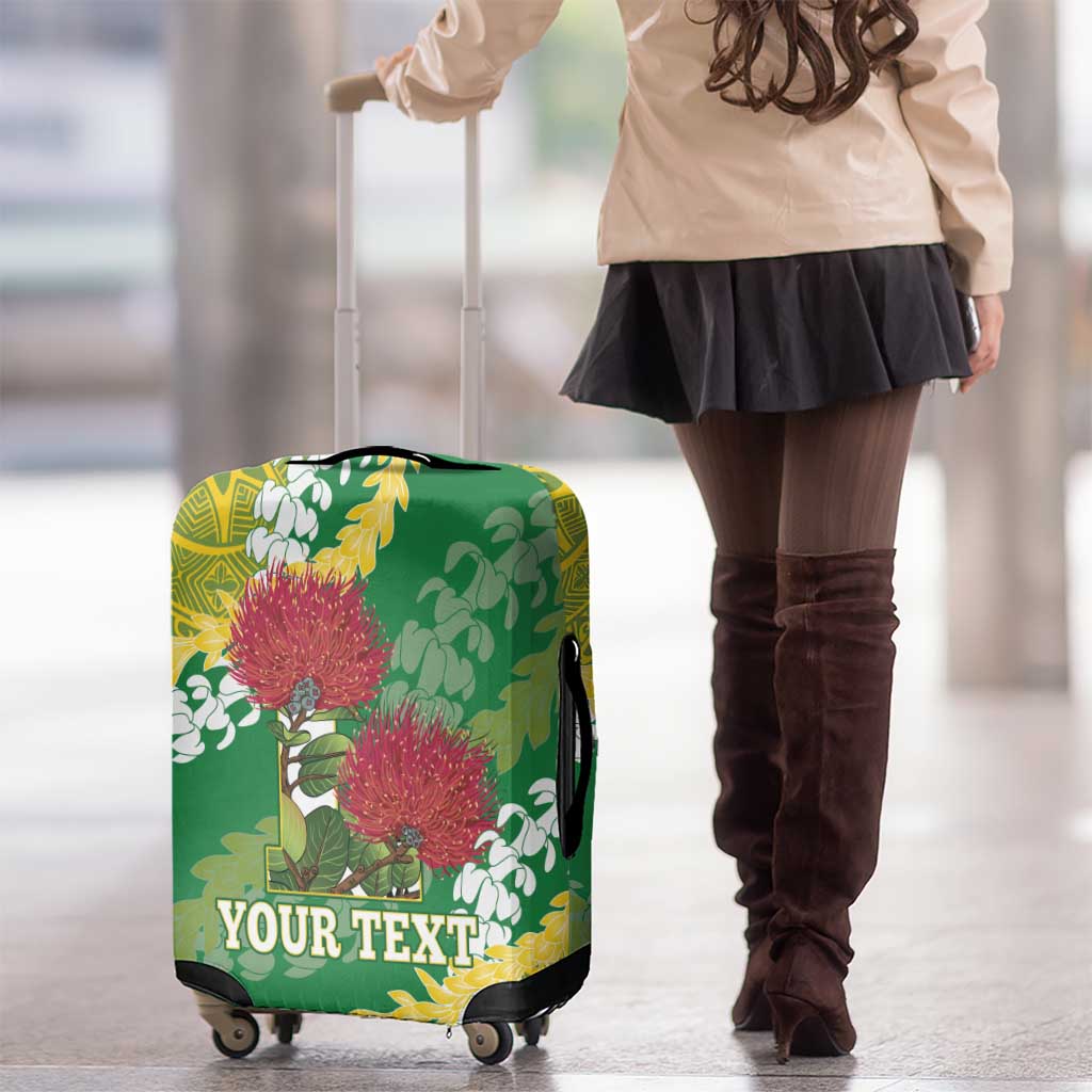 Personalized Leilehua Hawaii High School Luggage Cover Puakenikeni Lei Hawaiian Pattern LT14 - Polynesian Pride