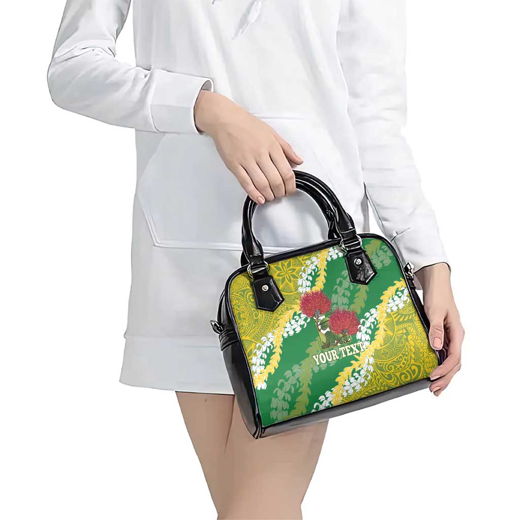 Personalized Leilehua Hawaii High School Shoulder Handbag Puakenikeni Lei Hawaiian Pattern - Polynesian Pride