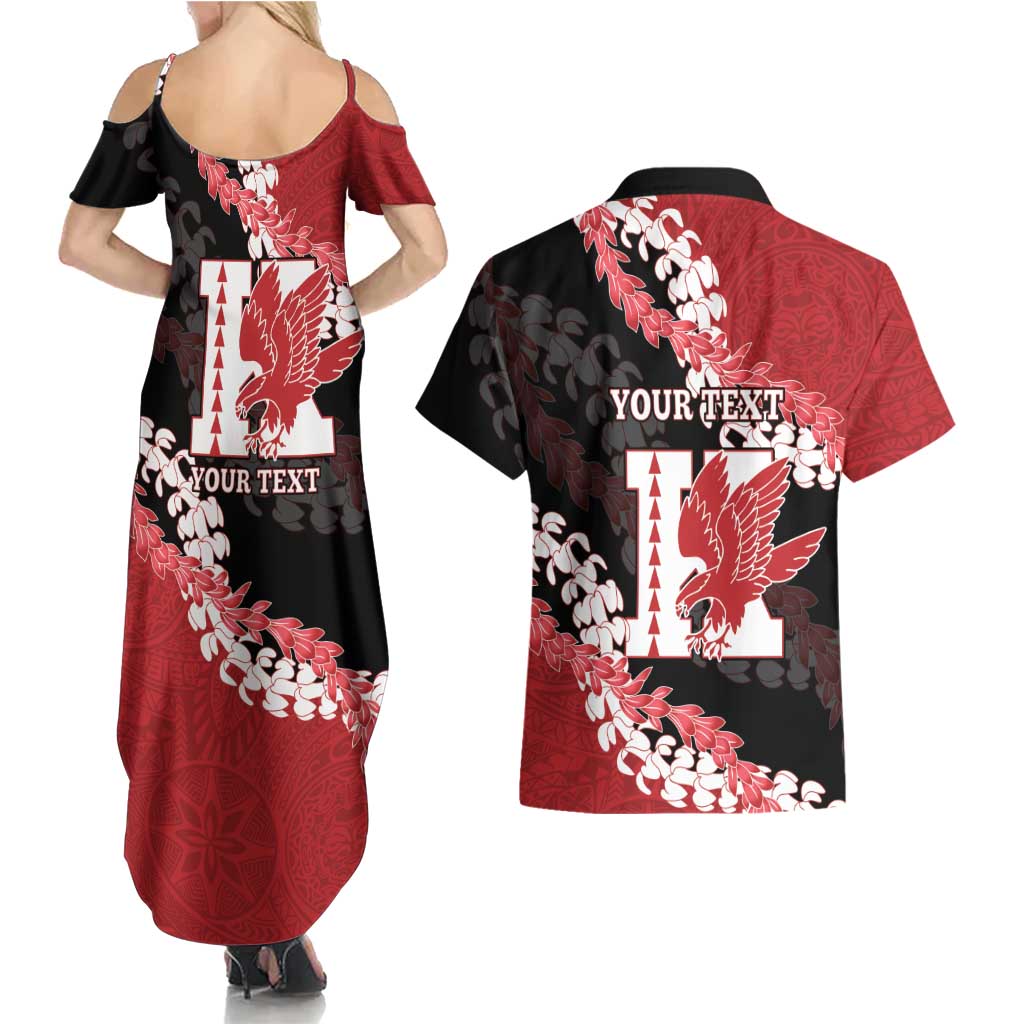 Personalized Kalani Hawaii High School Couples Matching Summer Maxi Dress and Hawaiian Shirt Puakenikeni Lei Hawaiian Pattern - Polynesian Pride