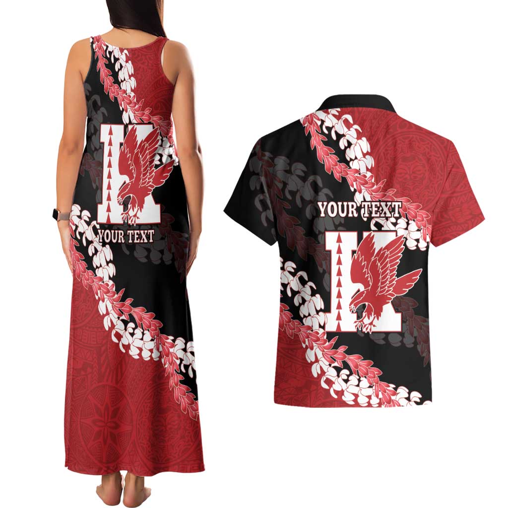 Personalized Kalani Hawaii High School Couples Matching Tank Maxi Dress and Hawaiian Shirt Puakenikeni Lei Hawaiian Pattern - Polynesian Pride