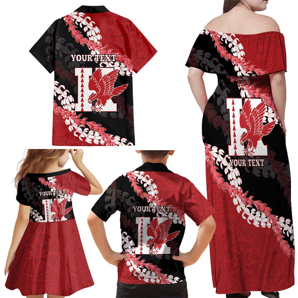 Personalized Kalani Hawaii High School Family Matching Off Shoulder Maxi Dress and Hawaiian Shirt Puakenikeni Lei Hawaiian Pattern LT14 - Polynesian Pride