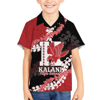 Personalized Kalani Hawaii High School Family Matching Off Shoulder Short Dress and Hawaiian Shirt Puakenikeni Lei Hawaiian Pattern LT14 Son's Shirt Red - Polynesian Pride