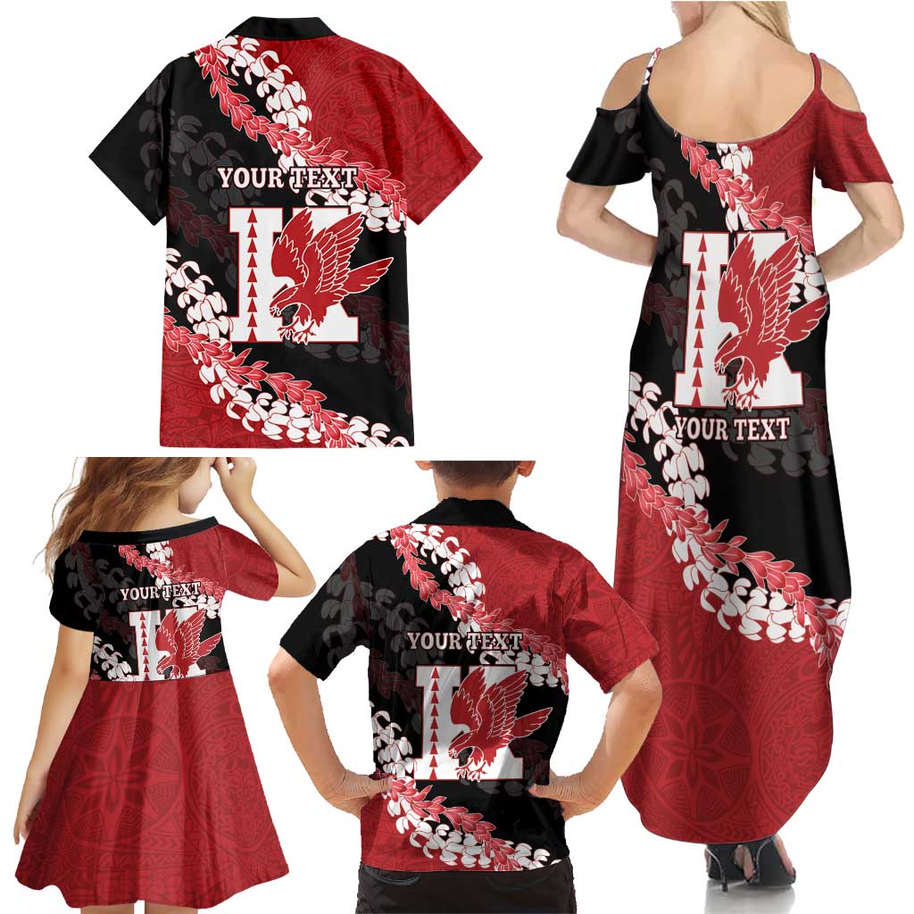 Personalized Kalani Hawaii High School Family Matching Summer Maxi Dress and Hawaiian Shirt Puakenikeni Lei Hawaiian Pattern LT14 - Polynesian Pride
