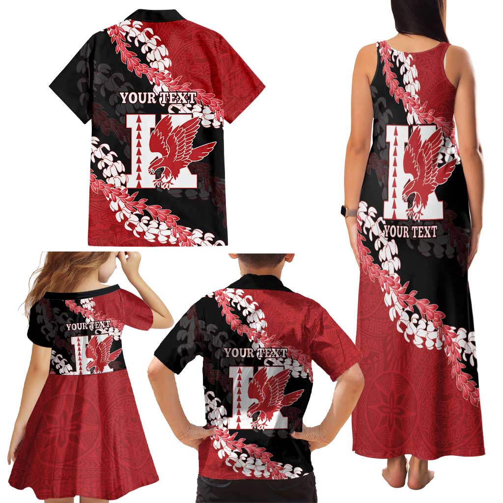 Personalized Kalani Hawaii High School Family Matching Tank Maxi Dress and Hawaiian Shirt Puakenikeni Lei Hawaiian Pattern LT14 - Polynesian Pride