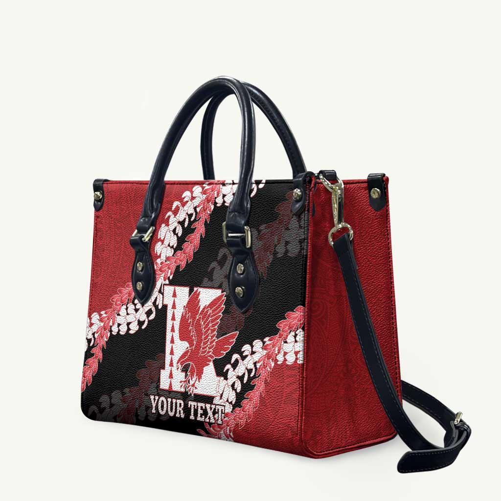 Personalized Kalani Hawaii High School Leather Bag Puakenikeni Lei Hawaiian Pattern - Polynesian Pride