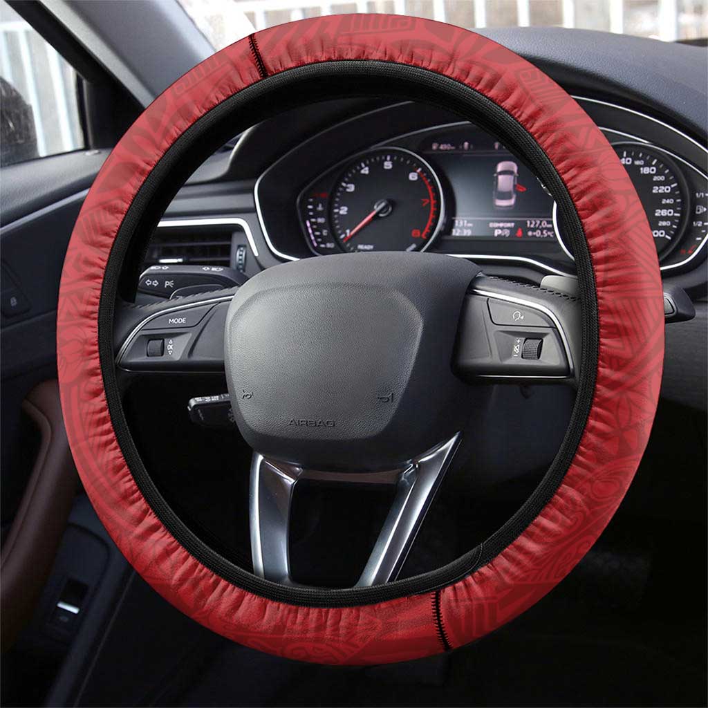 Kalani Hawaii High School Steering Wheel Cover Puakenikeni Lei Hawaiian Pattern - Polynesian Pride