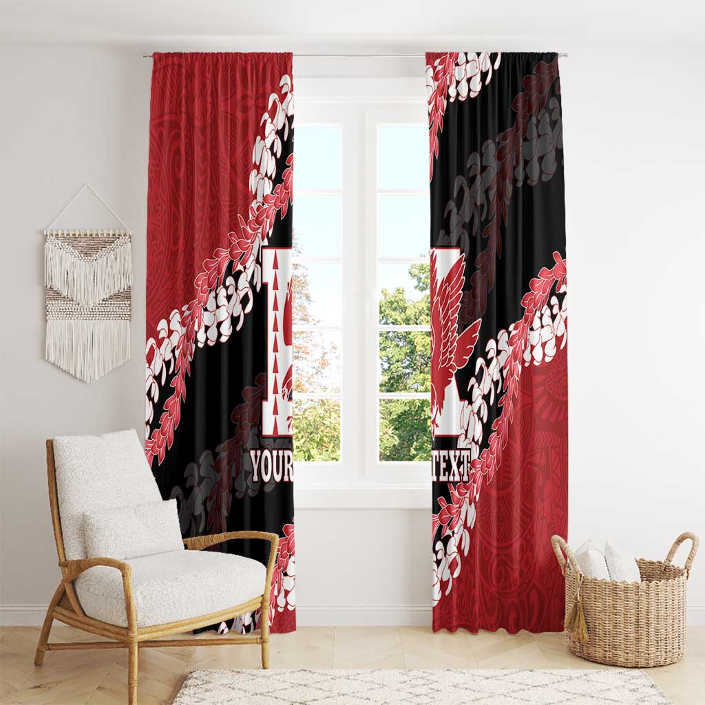 Personalized Kalani Hawaii High School Window Curtain Puakenikeni Lei Hawaiian Pattern - Polynesian Pride