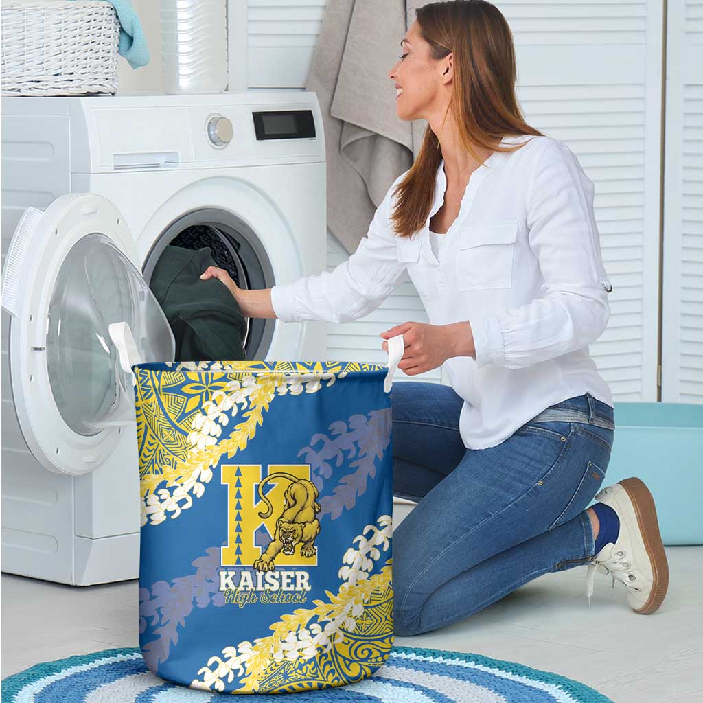 Kaiser Hawaii High School Laundry Basket Puakenikeni Lei Hawaiian Pattern - Polynesian Pride
