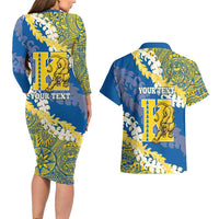 Personalized Kaiser Hawaii High School Couples Matching Long Sleeve Bodycon Dress and Hawaiian Shirt Puakenikeni Lei Hawaiian Pattern - Polynesian Pride