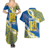 Personalized Kaiser Hawaii High School Couples Matching Summer Maxi Dress and Hawaiian Shirt Puakenikeni Lei Hawaiian Pattern - Polynesian Pride