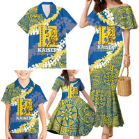 Personalized Kaiser Hawaii High School Family Matching Mermaid Dress and Hawaiian Shirt Puakenikeni Lei Hawaiian Pattern LT14 - Polynesian Pride
