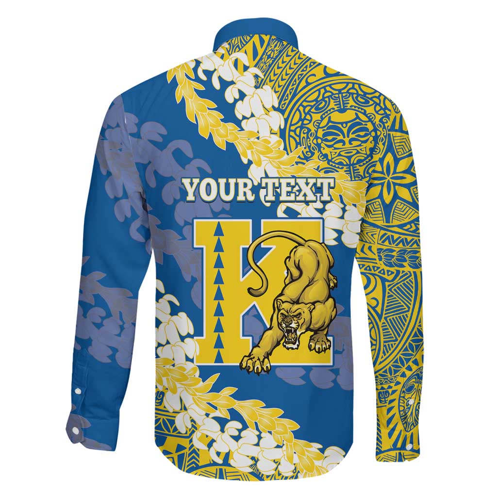 Personalized Kaiser Hawaii High School Family Matching Off The Shoulder Long Sleeve Dress and Hawaiian Shirt Puakenikeni Lei Hawaiian Pattern LT14 - Polynesian Pride