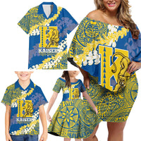 Personalized Kaiser Hawaii High School Family Matching Off Shoulder Short Dress and Hawaiian Shirt Puakenikeni Lei Hawaiian Pattern - Polynesian Pride