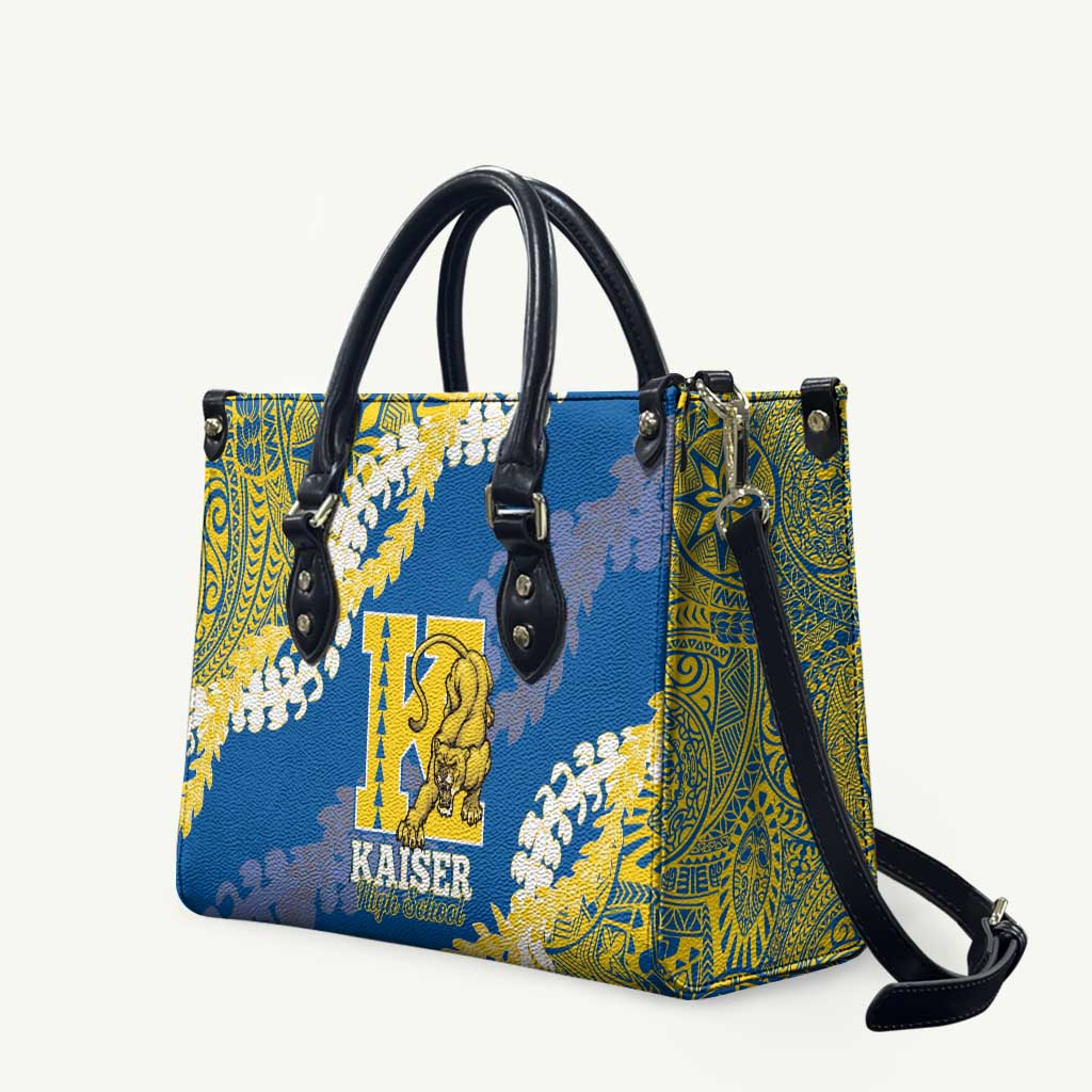Kaiser Hawaii High School Leather Bag Puakenikeni Lei Hawaiian Pattern - Polynesian Pride