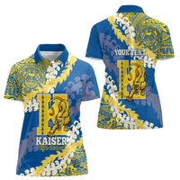Personalized Kaiser Hawaii High School Women Polo Shirt Puakenikeni Lei Hawaiian Pattern - Polynesian Pride