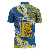 Personalized Kaiser Hawaii High School Zipper Polo Shirt Puakenikeni Lei Hawaiian Pattern - Polynesian Pride