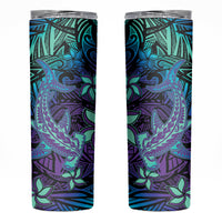 Purple Paradise Hawaiian Tribal Hammerhead Shark Skinny Tumbler