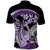 Purple Polynesian Polo Shirt Hammerhead Shark Tattoo Royal Plumeria Gradient Vibes LT14 - Polynesian Pride