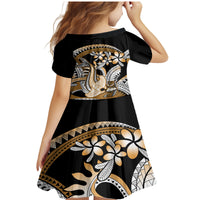 Gold Polynesian Hammerhead Shark Tattoo Family Matching Mermaid Dress and Hawaiian Shirt Royal Plumeria Gradient Vibes LT14 - Polynesian Pride